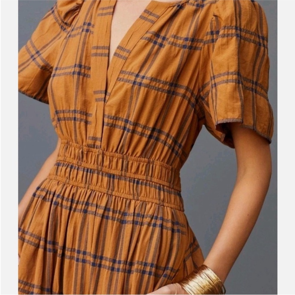 Brown and Navy Plaid Maeve Anthropologie Somerset - Picture 2 of 8